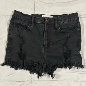 Women’s Junior Mudd Shorts Size 7 High Rise Flex Stretch Black Jean Denim